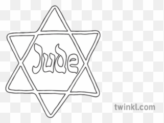 Jewish Yellow Star Of David Badge History Nazi Secondary Bw Rgb - Sign png