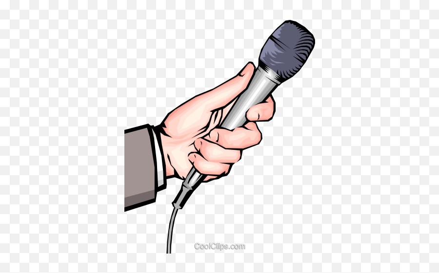 Hand With Microphone Royalty Free Vector Clip Art - Clip Art Interview Mic Png,Microphone Clipart Png