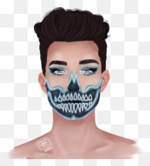 James Charles Zipping - Skull Make Up Look Png,James Charles Png