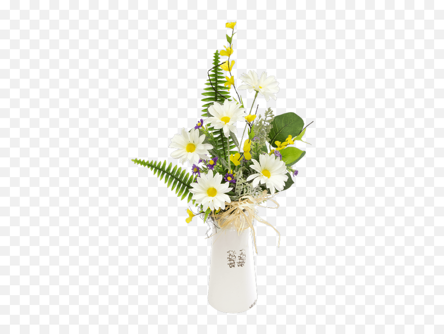 Silk White Daisy Jug - Lovely Png,White Daisy Png