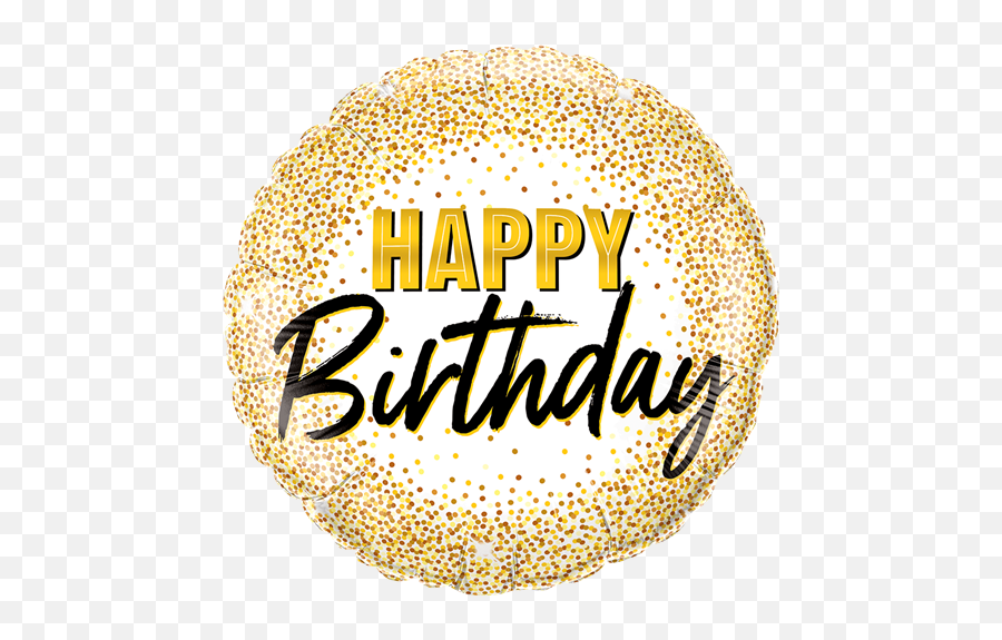 45cm Round Foil Birthday Gold Glitter Dots 88024 - Each Pkgd 18 Inch Happy Birthday Balloon Qualatex Png,Happy Birthday Logo