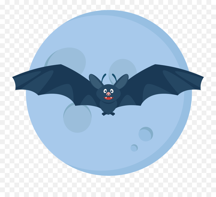 Vampire Bat Flying In Front Of The Moon Clipart Free - Fictional Character Png,Moon Clipart Transparent