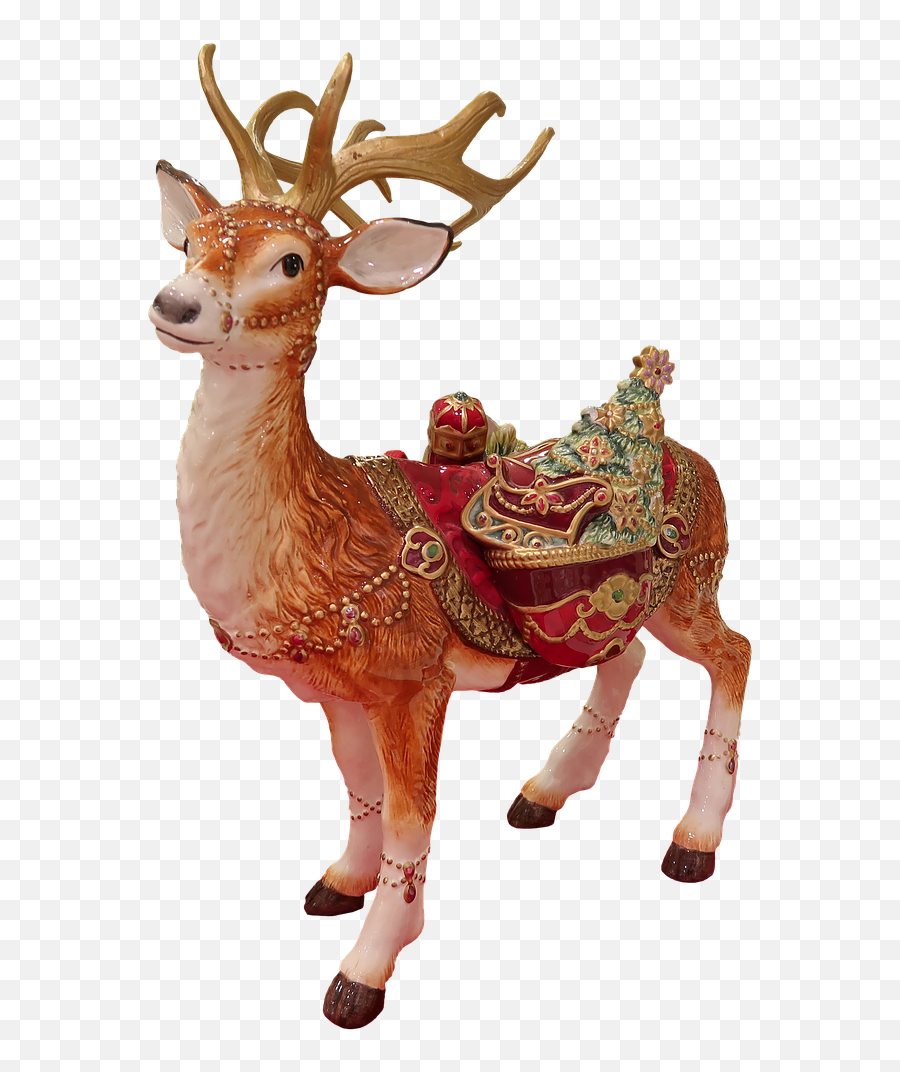 Christmas Reindeer Hirsch Figure Gifts - Free Image From Elk Png,Christmas Reindeer Png