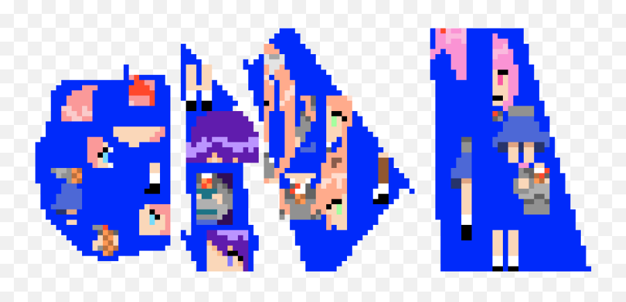 Doki Literature Club Gliched Pixel Art Maker - Pixels Png,Doki Doki Literature Club Png