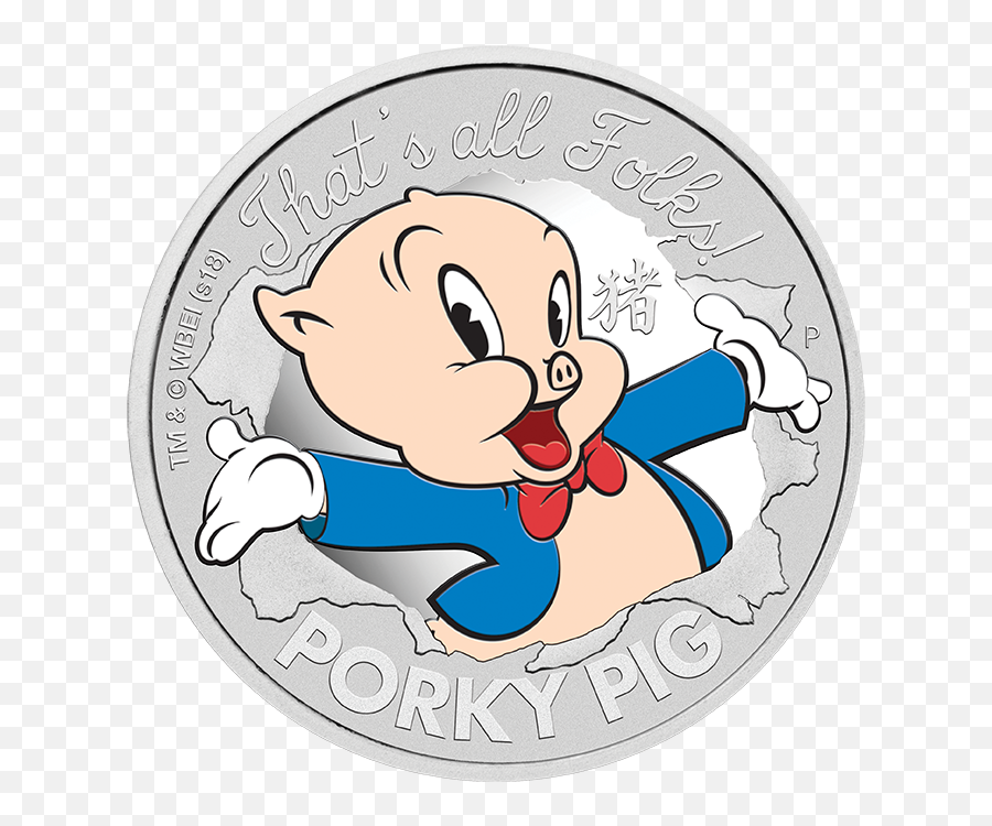 Porky Pig 1oz Silver Proof Coin - Cartoons Pig Png,Porky Pig Png