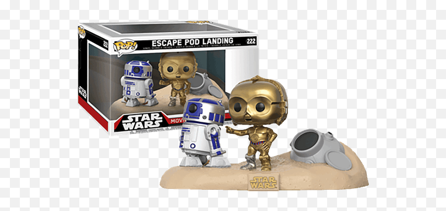 Star Wars - C3po And R2d2 Escape Pod Landing 2pack Pop Vinyl Figure Star Wars Funko Pop Movie Moments Png,R2d2 Transparent