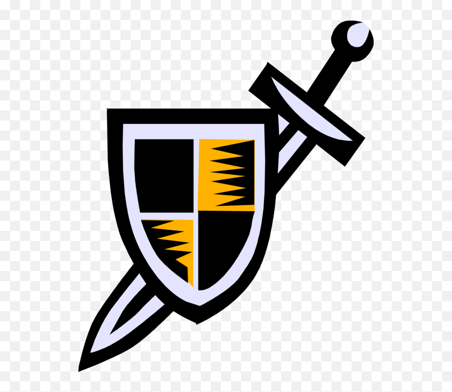 Vector Illustration Of Medieval Shield And Sword Symbol - James River High School Png,Sword Vector Png