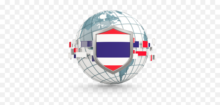 Globe With Shield Illustration Of Flag Thailand - Singapore Flag Globe Png,Thai Flag Icon