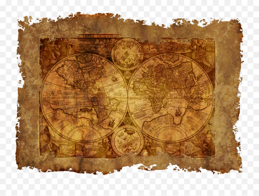 Map Of The World Old Historically Parchment Paper - Old Png,Parchment Paper Png