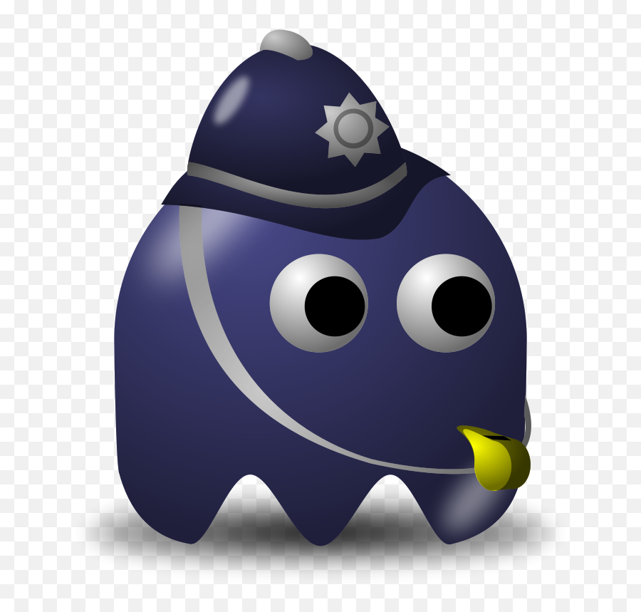 Free Clipart Game Baddie Policeman Nicubunu - Purple Pac Man Ghost Png,Police Man Icon