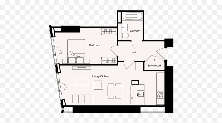 South Tower 1 Bed Apartments U2014 Deansgate Square - Deansgate Square Tower Floor Plan Png,Bedroom Png