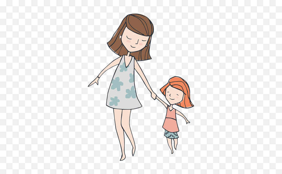 Cartoon Mom Png 2 Image - Mom And Child Illustration,Mom Png