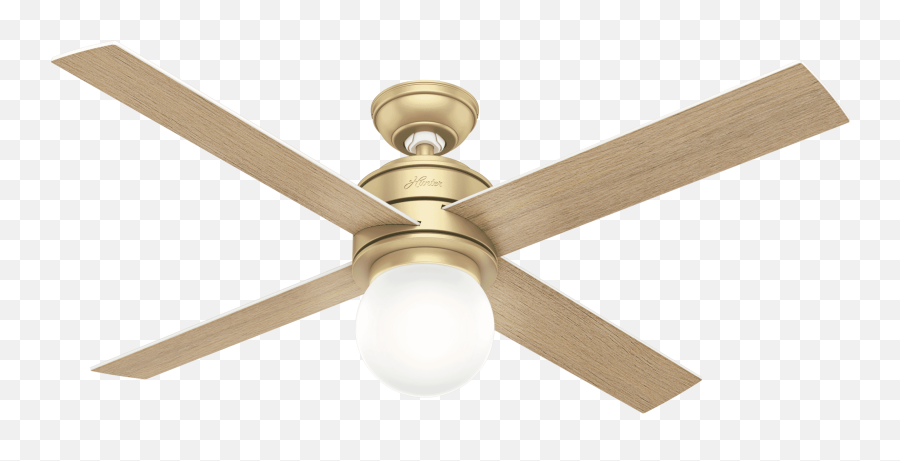 Hunter Hepburn 52 Indoor Ceiling Fan In Modern Brass - Ceiling Fan Png,Fan Png