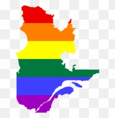 Lgbt Flag Map Of Quebec - Clipart png