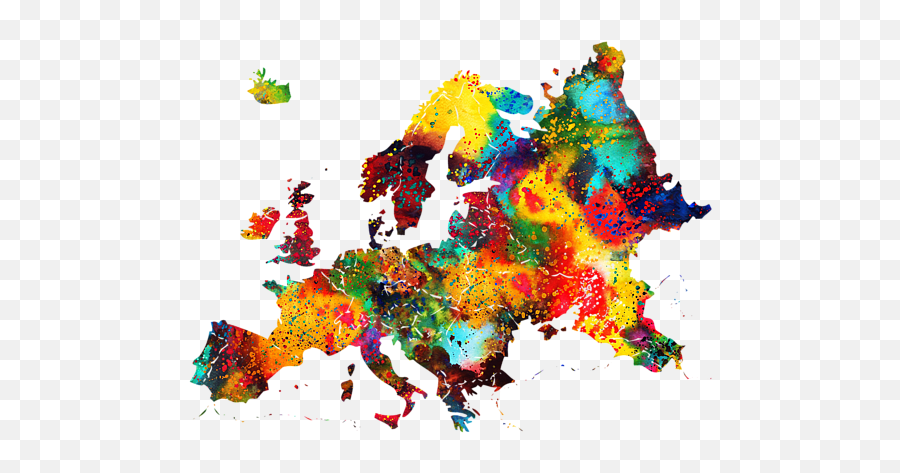 Map Of Europe - Colorful Bath Towel Europe Continent Map Png,Europe Map Png