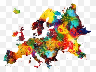 Map Of Europe - Colorful Bath Towel Europe Continent Map Png,Europe Map Png