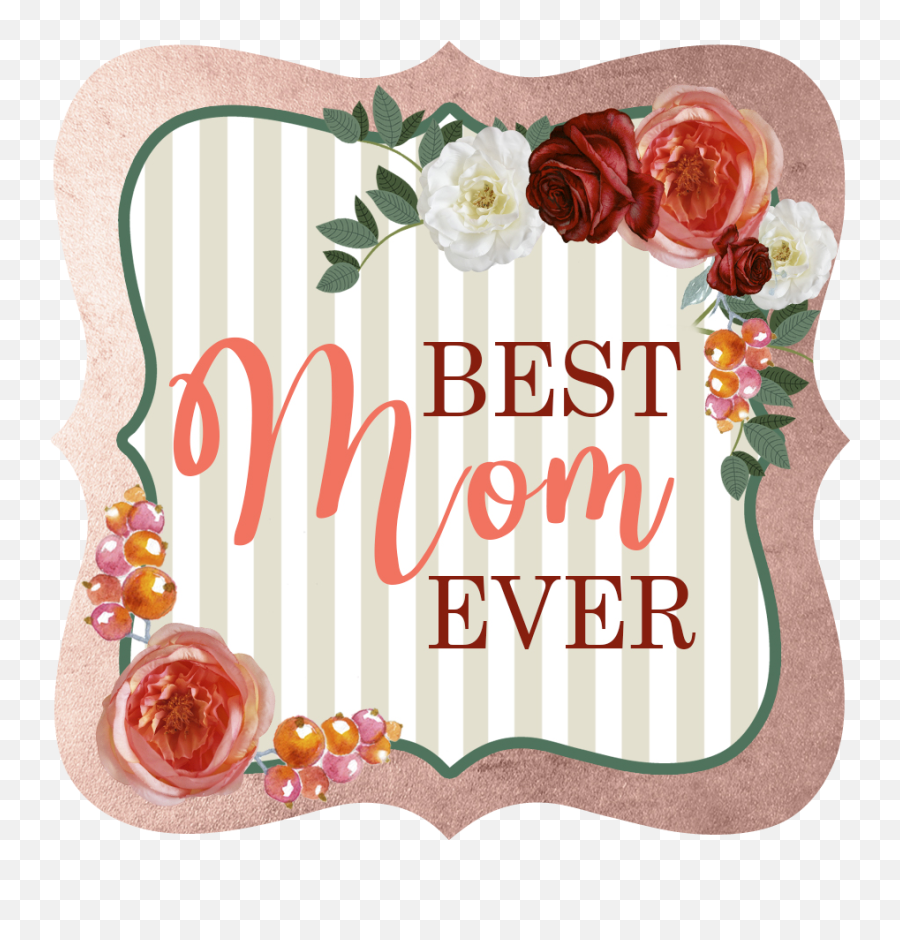 Floral And Stripe Mothers Day Gift Tag - Christmas Card Png,Gift Tag Png
