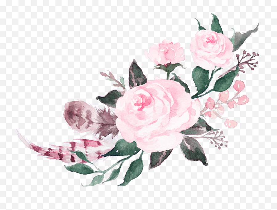 Pink Watercolor Roses Png Picture - Pink Watercolor Flowers,Watercolor Roses Png