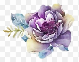 Download Ftestickers Art Watercolor - Purple Flower Clipart png