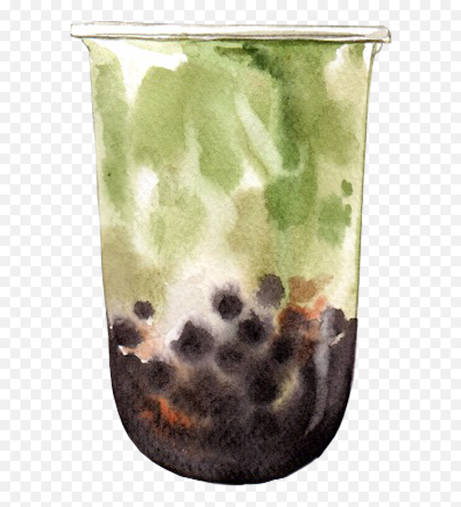 Bubble Green Tea Watercolor By We Studio - Bubble Green Tea Png,Green Tea Png