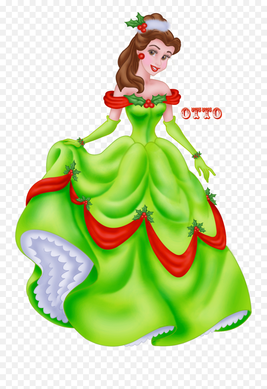 Free: Belle Enchanted Christmas gown transparent background PNG