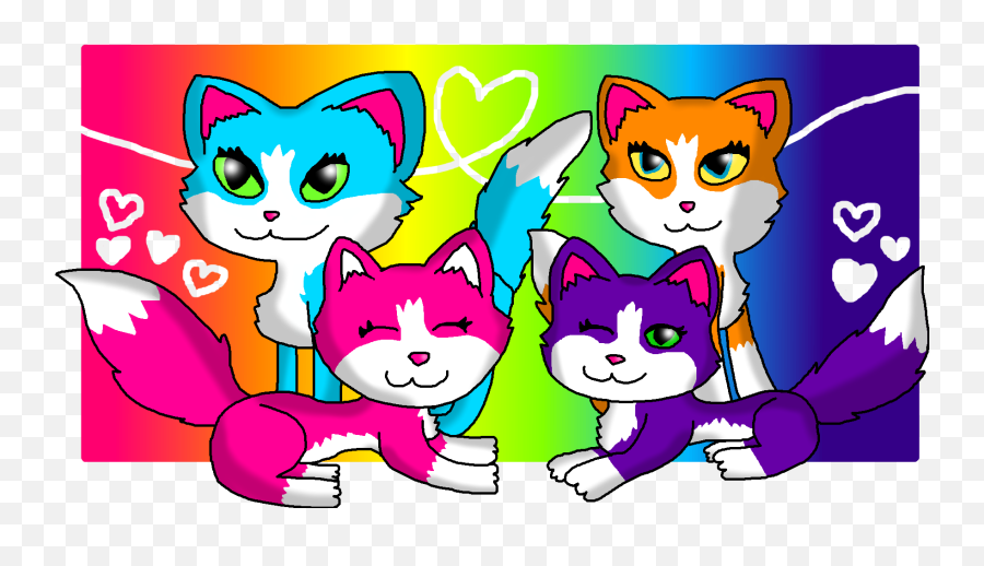 The Cats Of Lisa Frank Weasyl - Cat Png,Lisa Frank Png