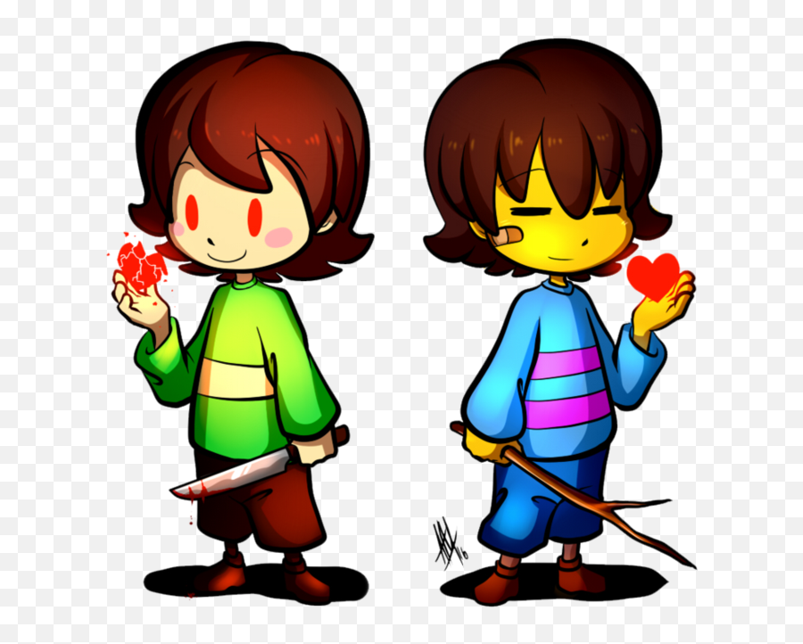 Draw Clipart Art Drawing - Chara And Frisk Drawing Png,Frisk Transparent