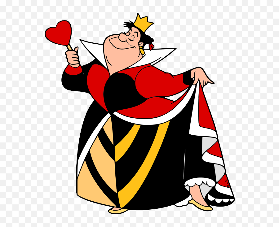 King And Queen Of Hearts Clip Art - Cartoon Queen Of Hearts Alice In Wonderland Png,Queen Of Hearts Card Png