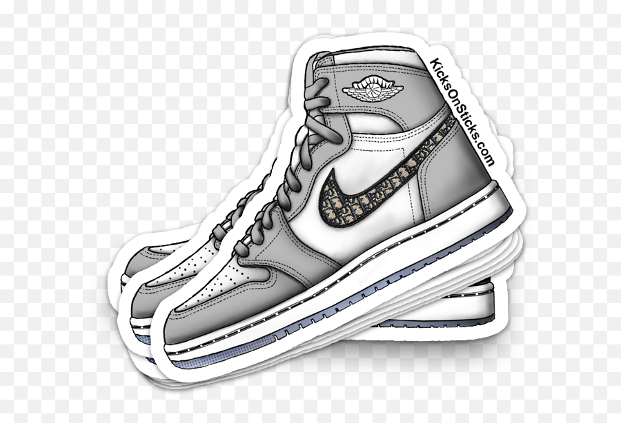 Jordan 1 Dior Sneaker Sticker - Sneakers Stickers Png,Jordan Shoe Png