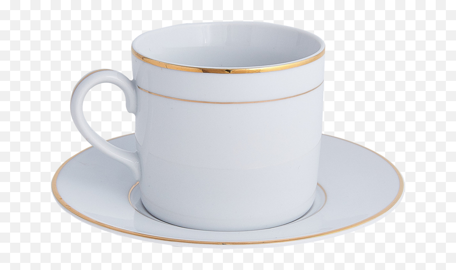 Double Gold Rim Cup U0026 Saucer - Cup Png,Double Cup Png