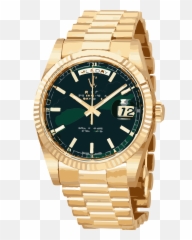Download See Clipart Gold Watch - Rolex Day Date Diamond Bezel Png,Gold Watch Png