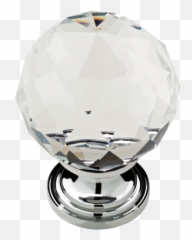 1 - 316 in 30mm Chrome and Clear Faceted Glass Cabinet Knob Knobs For Cabinets png