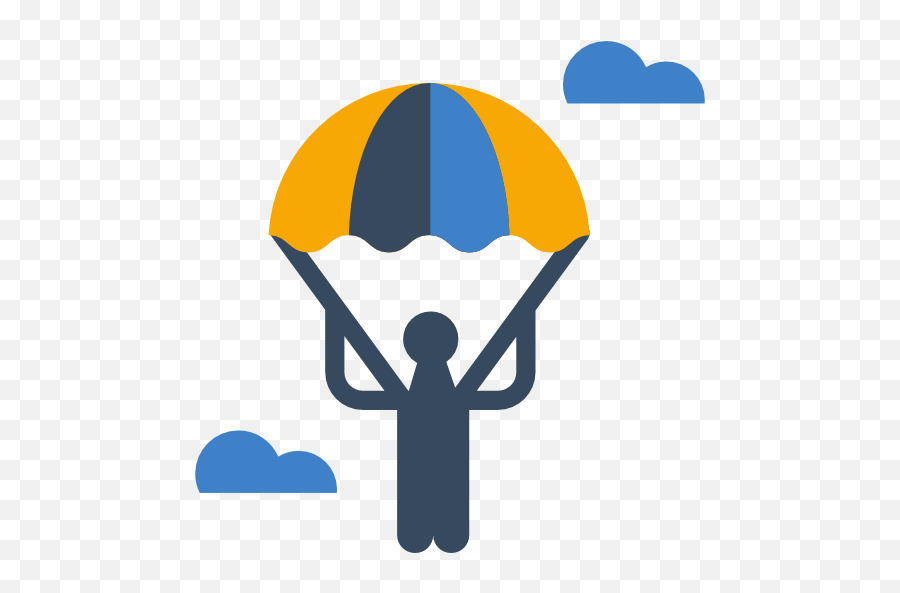 Parachutist Gliding Travel Sports And Competition - Drop In Session Icon Png,Parachute Icon