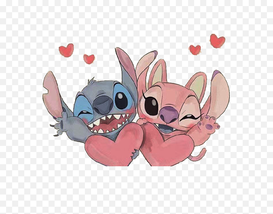 Stitch Love With Hearts Png