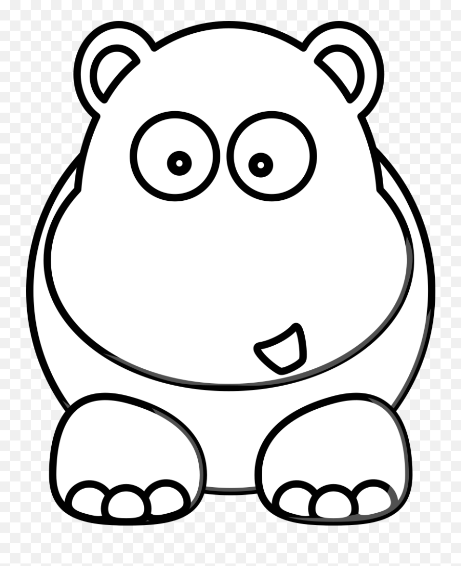 White Hippo Png Svg Clip Art For Web - Download Clip Art Animal Clipart Black And White Transparent,What Is The Hippo Icon On My Galaxy S6