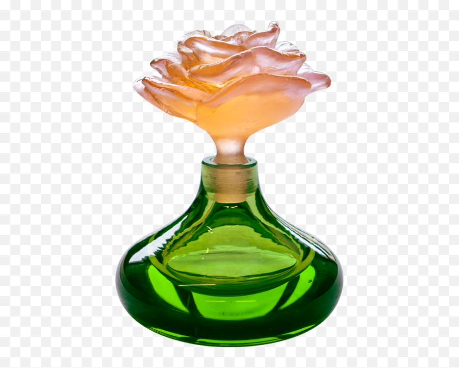 Rose Romance Perfume Bottle Small Green - Daum Crystal Rose Perfume Png,Perfume Bottle Png