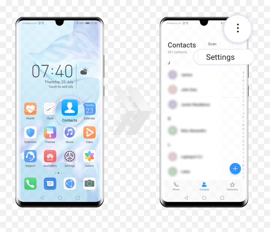 How To Manage The Contacts - Huawei Png,Phone Contacts Icon