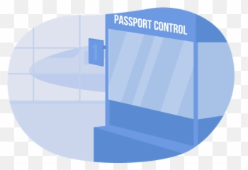 Passport Control Icon - Download in Flat Style Border png