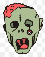 Zombie Head Hand Drawn Transparent Png U0026 Svg Vector - Silueta De Cabeza Zombie,Zombie Icon Png