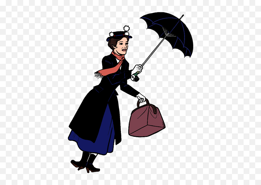 Disney Clipart Mary Poppins Pencil And In Color Png - Character Mary Poppins Cartoon,Disney Png Images