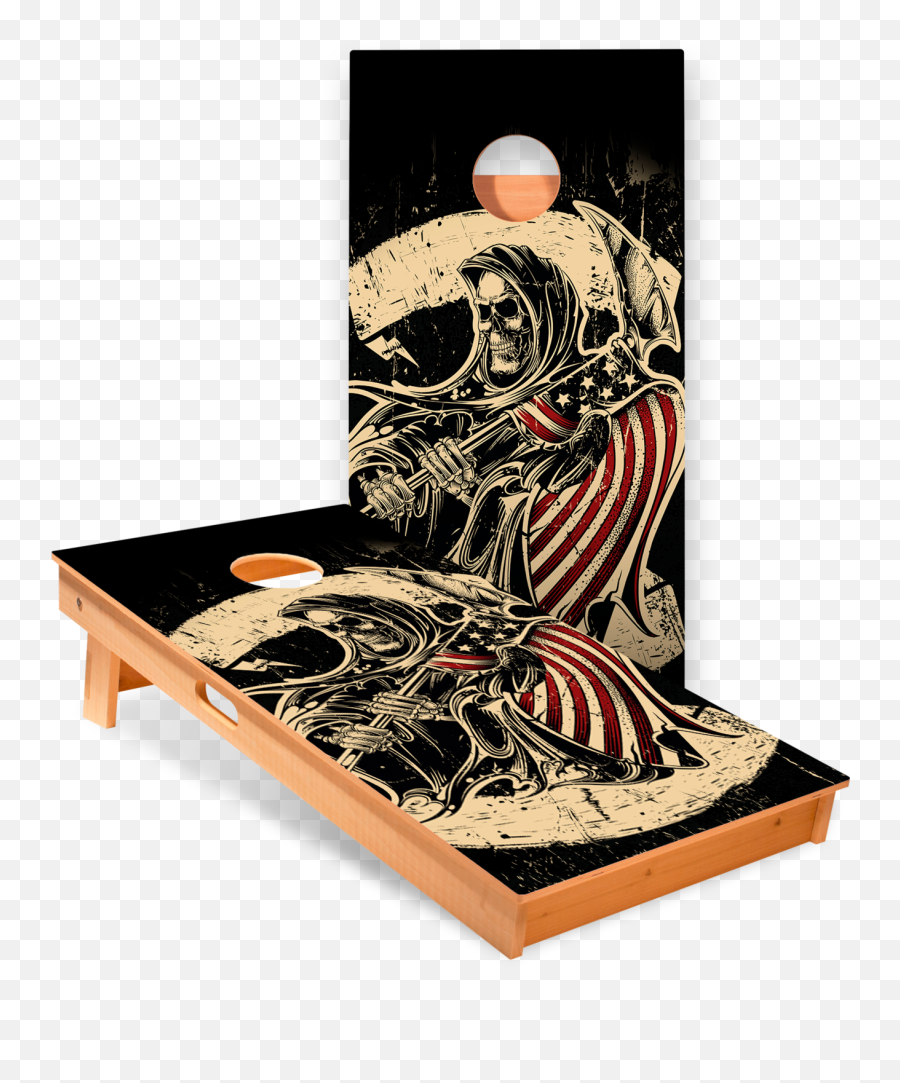 Usa Grim Reaper Regulation Cornhole Boards Bag Toss Game Set - Grim Reaper With American Flag Png,Grim Reaper Transparent