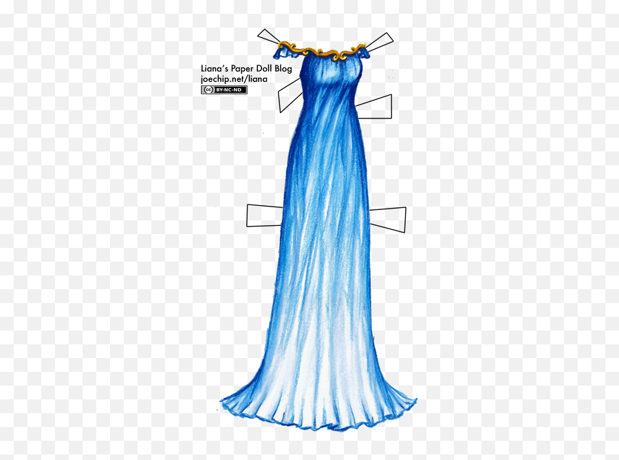 Blue Gown With Gold Trim Lianau0027s Paper Dolls - Dress Png,Gold Trim Png