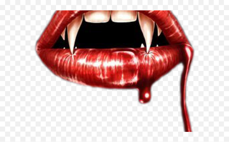 Download Hd Drawn Vampire Mouth - Vampire Fangs Dripping Vampire Teeth With Blood Png,Dripping Blood Png