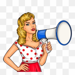 Pop Art Girl With Megaphone Png Image - Girl Pop Art Png,Megaphone Png