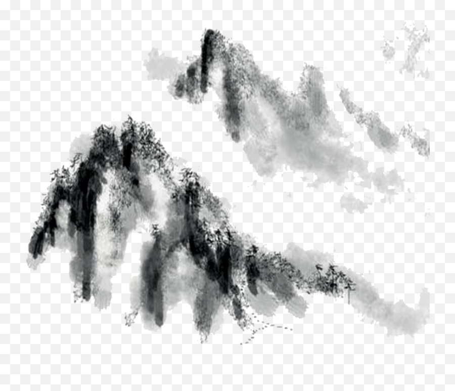 Water Colour - Chinese Ink Painting Png,Ink In Water Png