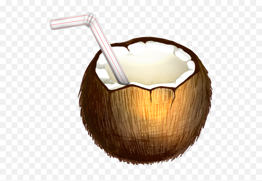 Coconut Cocktail Png Vector Clipart - Coconut With Straw Png,Coconuts Png