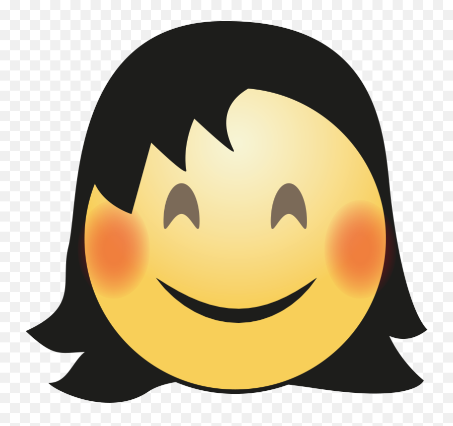 Cute Hair Girl Emoji Png Image Mart - Emoticon Girl Png Transparent,Laugh Emoji Png