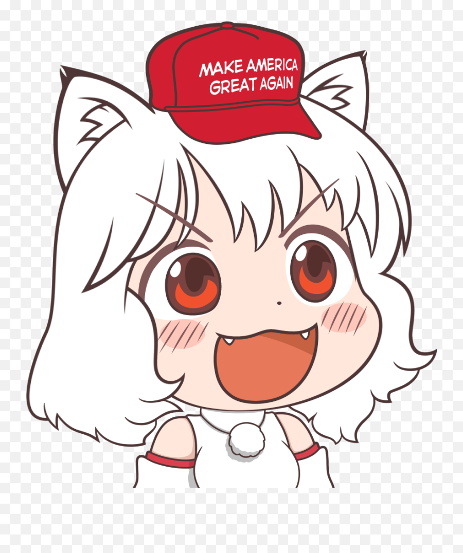 Face White Nose Facial - Maga Hat Anime Girl Png,Make America Great Again Png