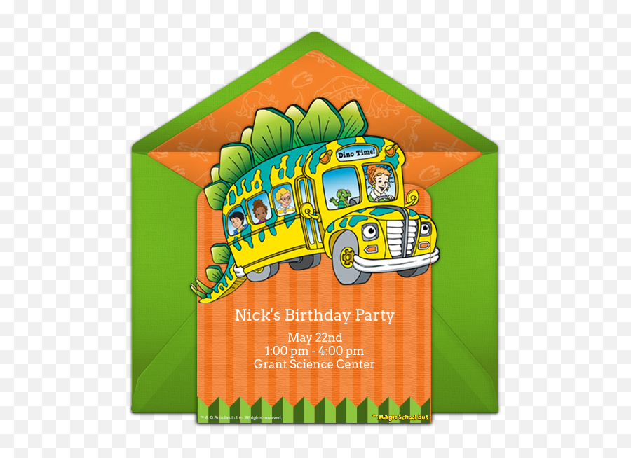 Free Magic School Bus - Magic School Bus Party Invitations Png,Magic School Bus Png