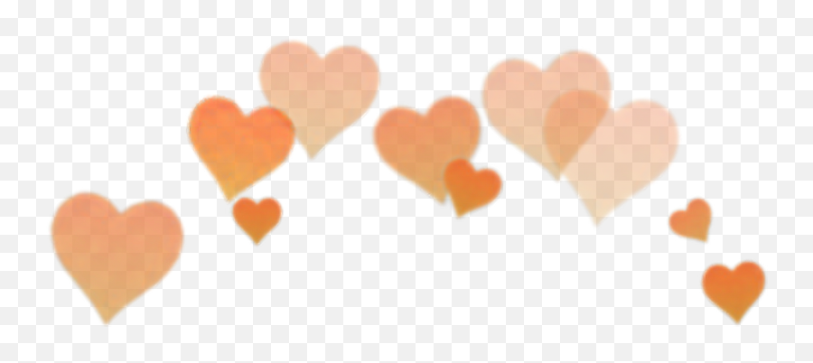Orange Heart Filter Snapchat Sticker - Orange Heart Crown Png,Orange Heart Png